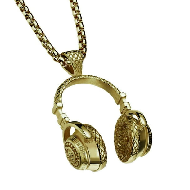 Men's Hip Hop Gold Plated Crystal Microphone Pendant 30" Chain Necklace Jewelry Men's Hip Hop Gold Plated Crystal Microphone Pendant 30" Chain Necklace Jewelry